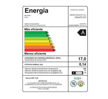 Refrigerador SMARTLIFE Inverter 342L Frío Seco, Dispensador de Agua, Puerta Rebatible - Tienda Universo